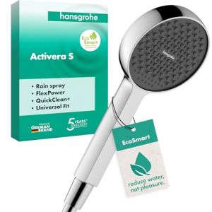 Hansgrohe Activera S 28031000 Pommeau de douche &agrave; &eacute;conomie d'eau 8 l/min (EcoSmart) 1 type de jet avec fonction anti-calcaire Chrom&eacute;