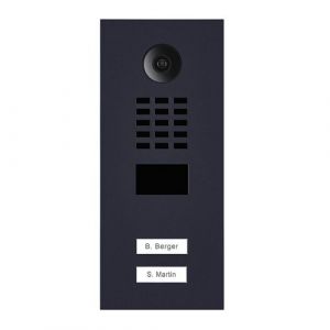 Doorbird Portier vid&eacute;o IP 2 sonnettes avec lecteur de badge RFID Anthracite D2102V-RAL7016 V2 - Gris