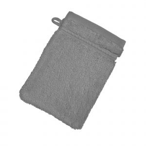 Lot de 2 gants de toilette 15x21 gris silex en coton