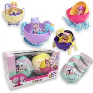#sbabam Funny Box Baby Love B.I.B., Lot de 2 Jouets pour Enfants pour kiosque à journaux, Mini poupée Fille avec Couche et Casque, 2 pièces - Jouets et poupées pour Cadeau Fille avec Boule Qui se