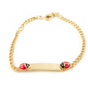 Les Trésors de Lily Gourmette Plaqué Or "Bambino Coccinelles" Doré