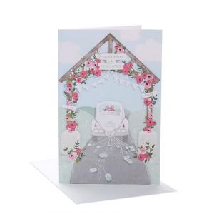 UK Greetings | Carte de mariage | Marié et marié | Elle/Lui | Design détaillé | Avec enveloppe | 155 x 235 mm