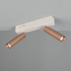 Trio Plafonnier lampe de salon lampe m&eacute;tal caf&eacute; LED SMD interrupteur variateur L 26 cm