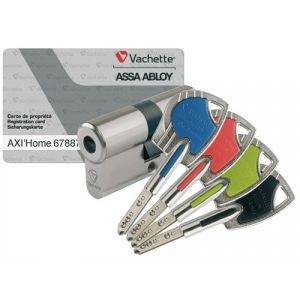 Image de Vachette Cylindre De Serrure Haute Surete AxiHOME N1 A2P* Coloris Nikele Varie Type:2 entrées Dim mm:30 x 30