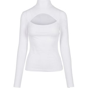 Urban classics Ladies Cut-Out Turtleneck Longsleeve T-Shirt, Blanc, L Femme