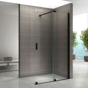 Napoliblack Paroi de douche Italienne coulissante verre 8 mm transparent 150 x 200 cm
