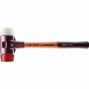 Maillet HALDER SIMPLEX plastique / superplastique avec boîtier en fonte malléable et manche en bois - D=40 mm - 3067.040