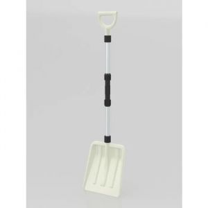 Pelle &agrave; Neige pour All&eacute;es et Trottoirs Portable COSTWAY-Manche en Aluminium-Poign&eacute;e Ergonomique en D-Large 26cm-Voiture-Blanche