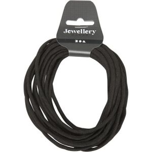 Creotime Corde pour macramé 5 mm - Noir - 4 m