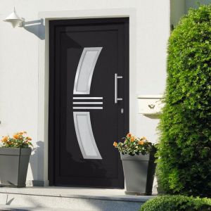 VidaXL 3057571 Front Door Anthracite 98x200 cm (147148+203899)