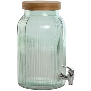 Wadiga Distributeur de boisson en verre et bambou 5.5L