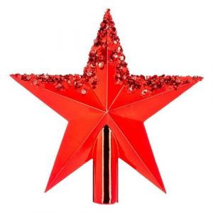 D&eacute;co Sapin de No&euml;l Cimier &Eacute;toile Argent Brillant