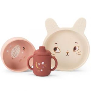 Moulin roty Set vaisselle silicone Après la pluie MULTICOLORE