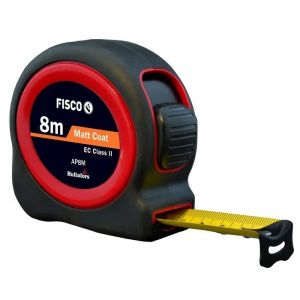 M&egrave;tre ruban - FISCO - 8 m x 25 mm - Noir - Pr&eacute;cision - Compact - ABS