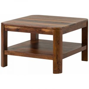 Table basse carrée 70x70cm - Bois massif de palissandre ciré (Noisette) - TORONTO 206