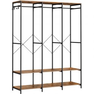 Songmics Armoire vêtements pliable avec tringle 40 x 141 x 180 cm marron