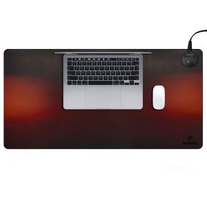 Imoshion Tapis de bureau chauffant - 90 x 45 cm - 3 niveaux - 40 à 60 degrés - Tapis de souris chauffant XXL - Accessoires de bureau - Tapis de souris antidérapant XXL - Noir