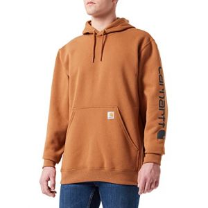 Carhartt Midweight Sleeve Logo Hoodie Sweatshirt à Capuche, Marron, Homme