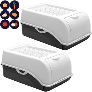 Artecsis 3 Bo&icirc;tes de Conservation Alimentaire 3L Blanc / Pomme de terre L&eacute;gumes Fruits Oignons - 6 Stickers inclus