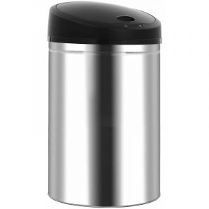 VidaXL Ilovemono - Poubelle &agrave; capteur automatique 52 L Acier inoxydable