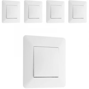Zenitech Lot de 5 boutons poussoirs Artezo - Blanc