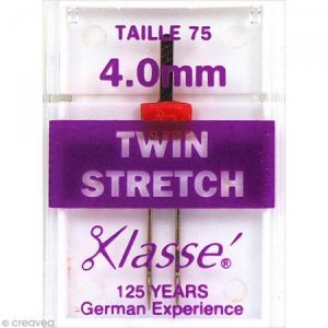 Distri Aiguille double pour machine - Acier - Taille 75 avec écart 4 mm