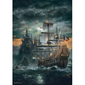 Clementoni Puzzle Adulte - Bateau Pirate Et L Ile Au Tresor - 1500 Pieces - Collection Pirate