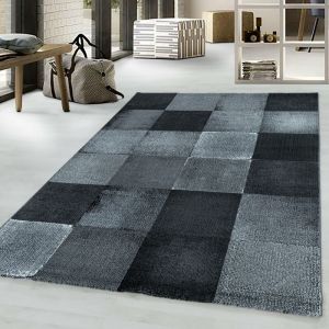 Costa VINTAGE - Tapis à carreaux Patchwork - Noir 120 x 170 cm