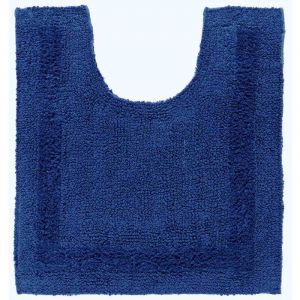 Tapis contour wc en coton, 50 x 55 cm - Bleu marine - Homescapes
