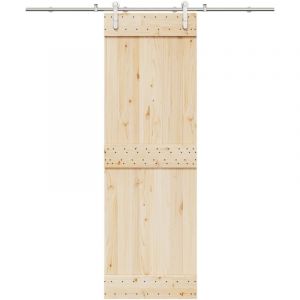 VidaXL Kit fixation porte coulissante 200 cm Acier inoxydable Argent&eacute;, quincaillerie de porte coulissante, galet de porte 4009694