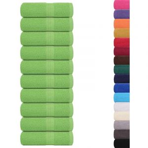 VidaXL Serviettes D'invit&eacute; 10pcs Vert Pomme 30x50cm 360g/M&sup2; 100% Coton