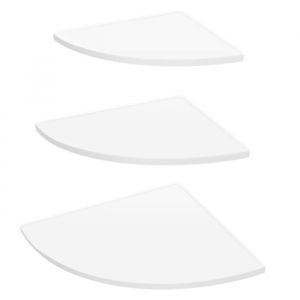 Basetbl - tagère murale d'angle Blanc Étagère d'angle flottante à 3 niveaux Poids de roulement 5 kg et moins,30cm