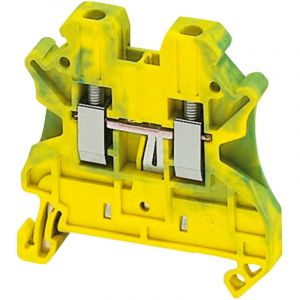 Image de Schneider Electric Borne à vis pour conducteur de protection 2 points 2,5mm² vert/jaune NSYTRV22PE