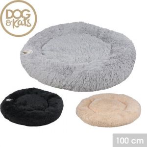 DOGS&CATS Coussin pour chien en tissu doux - 100cm - Ovale - panier pour chien doux et moelleux - couleur vieux rose/cr&egrave;me
