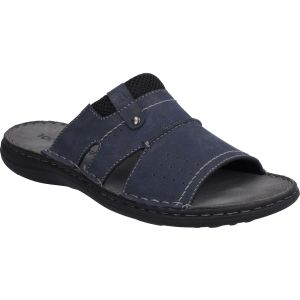 Josef Seibel Sandales Homme Vincent 07 en cuir bleu avec laçage frontal