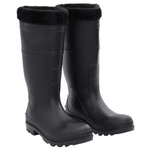 VidaXL Bottes de pluie avec chaussettes amovibles noir taille 43 PVC