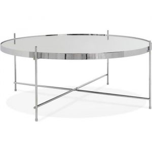 Alter Ego Table basse de salon 'KOLOS BIG' couleur chrome