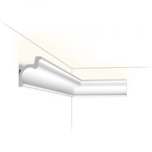 Orac Corniche Decor C328 Moulure de plafond Corniche pour éclairage indirect Moulure en stuc Moulure décorative design intemporel classique blanc 2 m