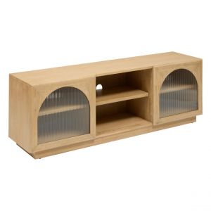 Meuble bas 2 portes 3 étagères Lousada beige