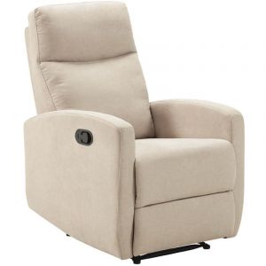 LERIDA - Fauteuil Relax Manuel Tissu Ivoire - Altobuy