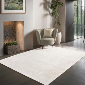 Tapis en viscose - THE CARPET - Janelle - Blanc - 120 x 170 cm - Tissé main