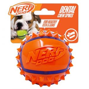 Nerf Dog Balle &agrave; Picots en Caoutchouc thermoplastique Bicolore, Taille L