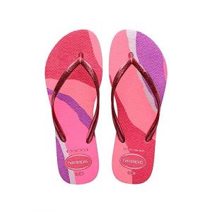 Havaianas Tongs Slim Palette Glow Velvet Rose pour femme, Rose en velours., 33/34 EU