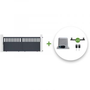 Casanoov - Portail coulissant &eacute;lectrique santis 370x140cm + Motorisation ranger C300
