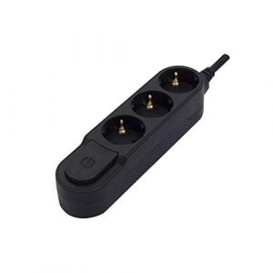 Chacon Multiprise Design Schuko 3x16A - 1.5 ou 3m - Noir (1.5m)