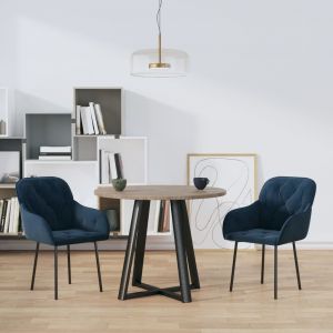 VidaXL Chaises de salle à manger 2 pcs Bleu Velours 344844