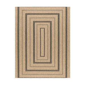 Tapis ext&eacute;rieur - 200x290cm - naturel - 100% polypropyl&egrave;ne r&eacute;sistant aux UV - 1400 gr/m2 - NOUR
