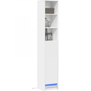 VidaXL Buffet avec LED blanc 36x32,5x200 cm bois d'ingénierie, meuble de rangement, meuble de rangement cuisine, meuble de rangement de salon
