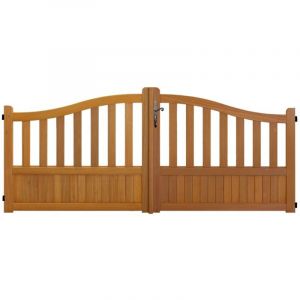 Portail En Bois Ajouree L3,50m X H1,10/1,30 Gd Menuiseries