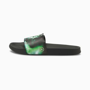 Puma Sandales Mercedes F1 Graphic Leadcat FTR, Noir/Vert, Taille 44.5, Chaussures